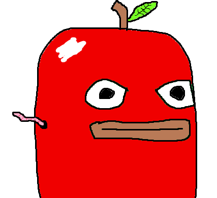 Red Apple with Worm