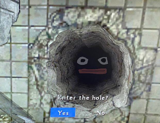 Enter the hole?